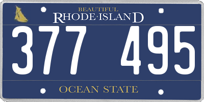 RI license plate 377495