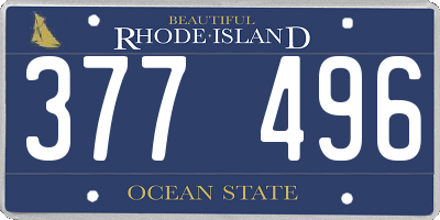 RI license plate 377496