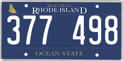 RI license plate 377498