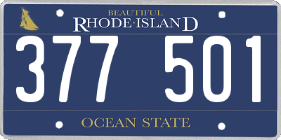 RI license plate 377501