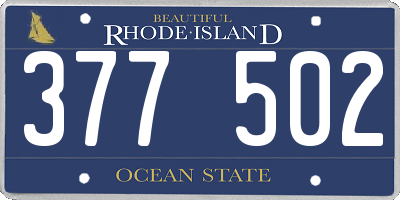RI license plate 377502