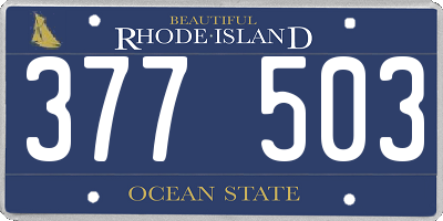 RI license plate 377503