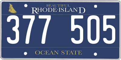 RI license plate 377505