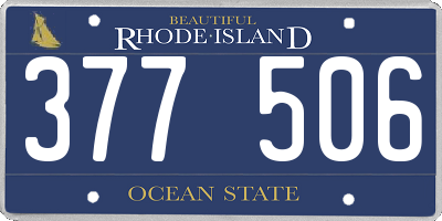 RI license plate 377506