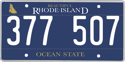 RI license plate 377507