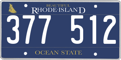 RI license plate 377512