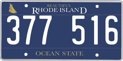 RI license plate 377516