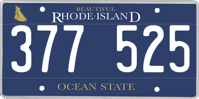 RI license plate 377525