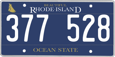 RI license plate 377528