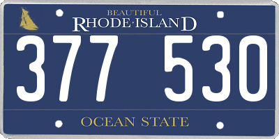 RI license plate 377530