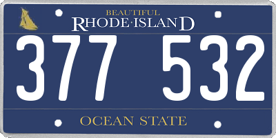 RI license plate 377532