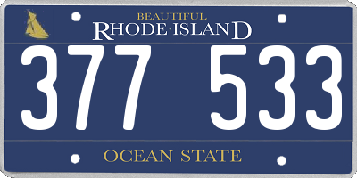 RI license plate 377533