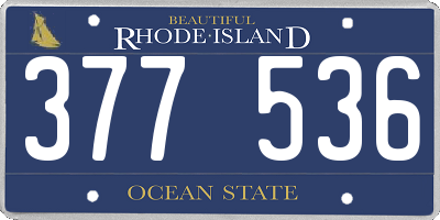 RI license plate 377536