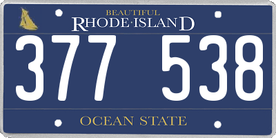 RI license plate 377538