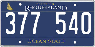 RI license plate 377540