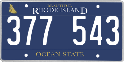 RI license plate 377543