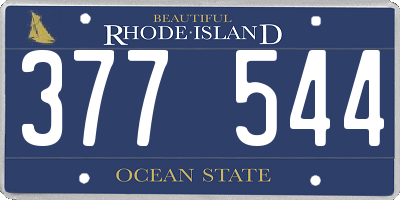 RI license plate 377544