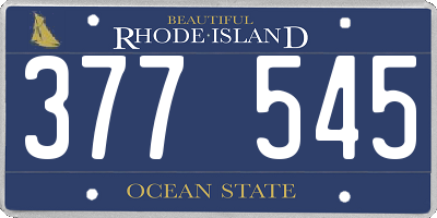 RI license plate 377545