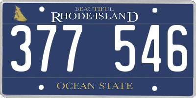 RI license plate 377546