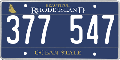 RI license plate 377547