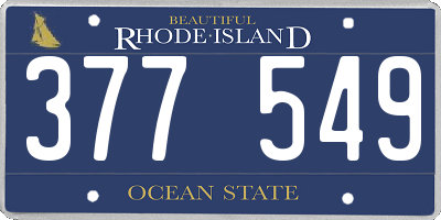 RI license plate 377549