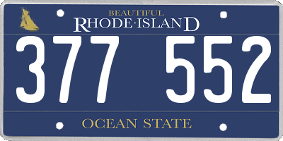 RI license plate 377552