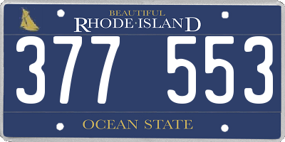 RI license plate 377553