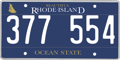 RI license plate 377554