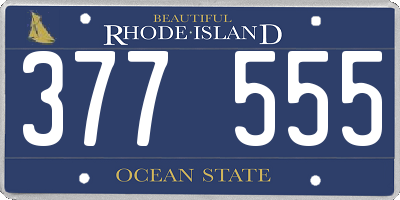 RI license plate 377555