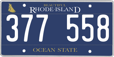 RI license plate 377558