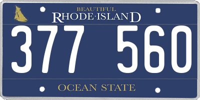 RI license plate 377560