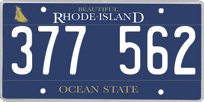 RI license plate 377562