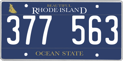 RI license plate 377563