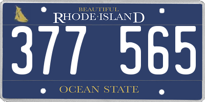RI license plate 377565