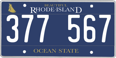 RI license plate 377567