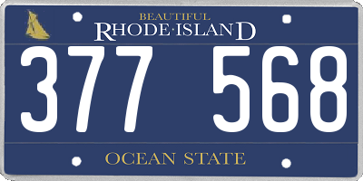 RI license plate 377568