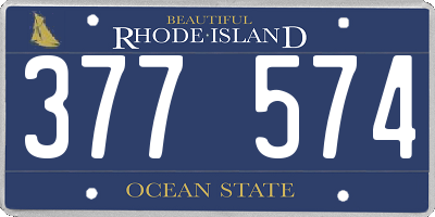 RI license plate 377574