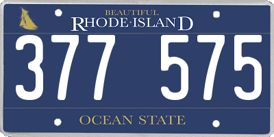 RI license plate 377575