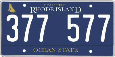 RI license plate 377577