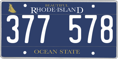 RI license plate 377578