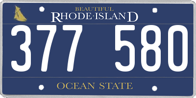 RI license plate 377580