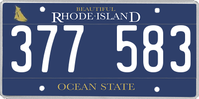 RI license plate 377583
