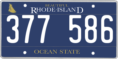 RI license plate 377586