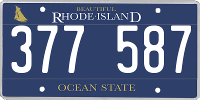 RI license plate 377587