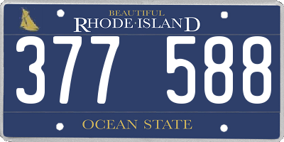 RI license plate 377588