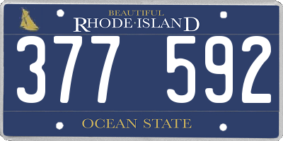 RI license plate 377592