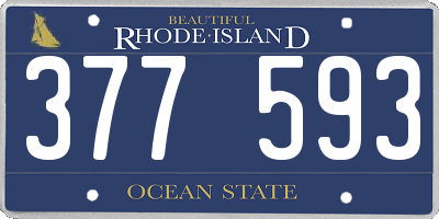RI license plate 377593