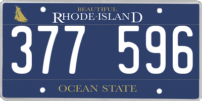 RI license plate 377596