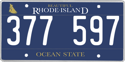 RI license plate 377597