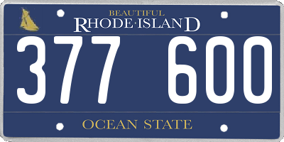 RI license plate 377600
